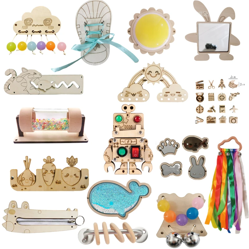 Montessori Busy Board DIY Wood - Montessori Wooden Busy Board Toddler ulasan dan harga